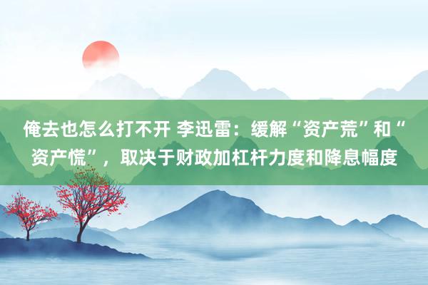 俺去也怎么打不开 李迅雷：缓解“资产荒”和“资产慌”，取决于财政加杠杆力度和降息幅度