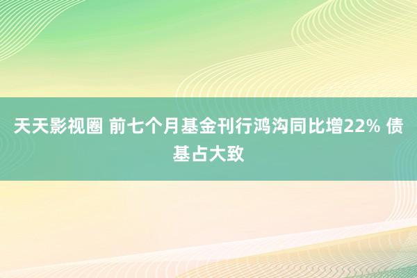 天天影视圈 前七个月基金刊行鸿沟同比增22% 债基占大致