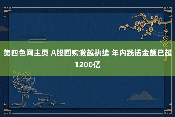 第四色网主页 A股回购激越执续 年内践诺金额已超1200亿