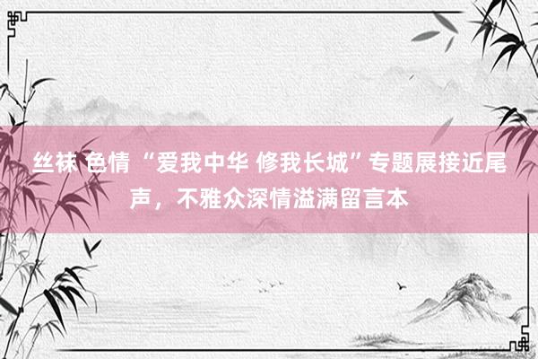 丝袜 色情 “爱我中华 修我长城”专题展接近尾声，不雅众深情溢满留言本