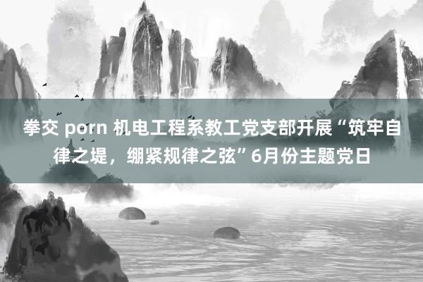 拳交 porn 机电工程系教工党支部开展“筑牢自律之堤，绷紧规律之弦”6月份主题党日