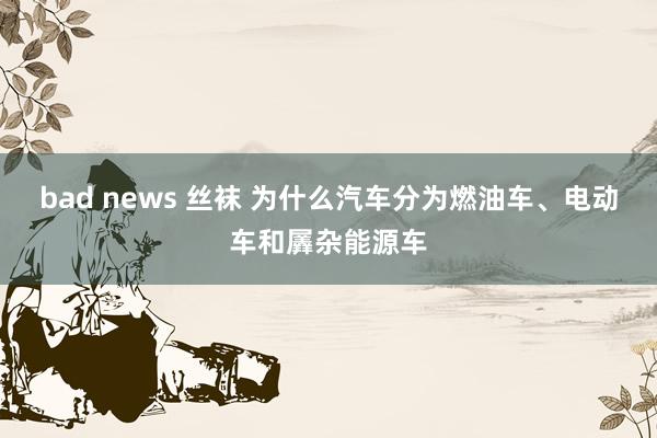 bad news 丝袜 为什么汽车分为燃油车、电动车和羼杂能源车